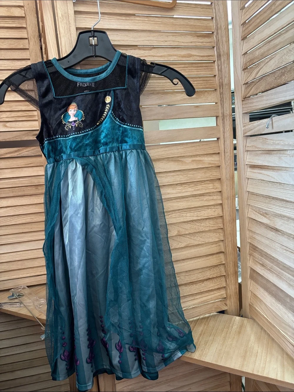 Disney Anna Teal & Black Girls' Costume Dress 5T